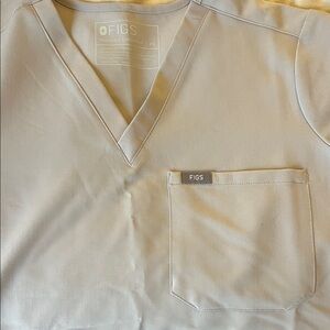 Figs Light Gray V-Neck Scrub Top